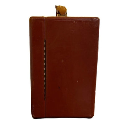 Mid-Century Brown Leather Tommy Traveler Toiletries Case With Compartments & Mirror