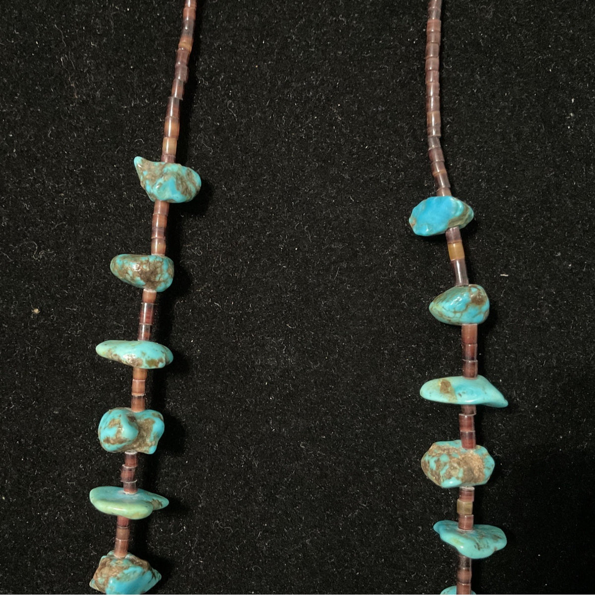 Vintage 22" Turquoise & Heishi Bead Necklace With Sterling Silver 925 Clasp