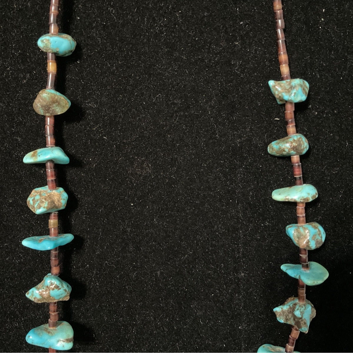 Vintage 22" Turquoise & Heishi Bead Necklace With Sterling Silver 925 Clasp