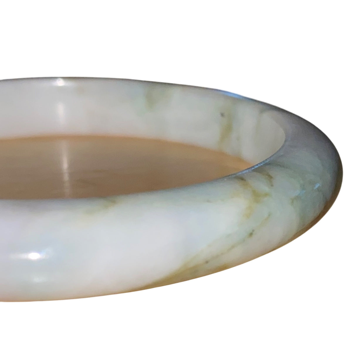 Jadeite Stone Bangle Bracelet White & Green Grade A